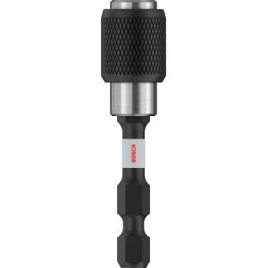 Bosch Impact Control gyorscserélő bittartó, fekete-ezüst, recézett markolattal a gyors bitcseréhez.