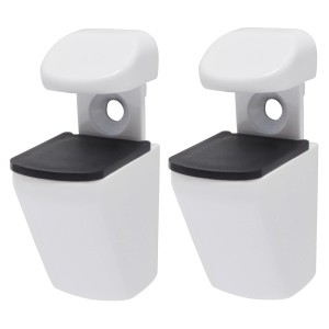 OBI Clip Mini Set Alpine, 2 fehér polctartó fekete betéttel.
