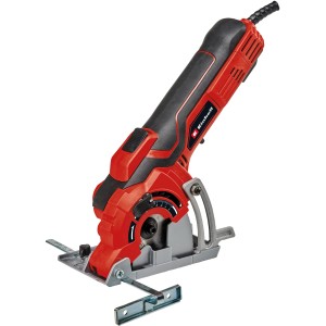 Einhell TC-CS 89 mini kézi körfűrész piros/fekete színben, párhuzamos vezetővel.
