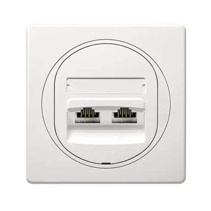 MV6 kettős RJ 45-ös aljzat fehér