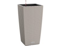 Lechuza Cubico Cottage oszlopkaspó 30 cm x 30 cm x 56 cm homokbarna