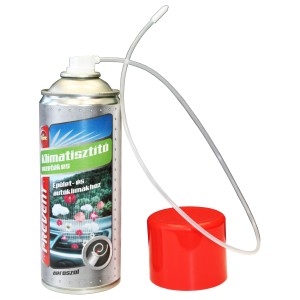 t.b.t. klímatisztító spray tömlővel és piros fedéllel.