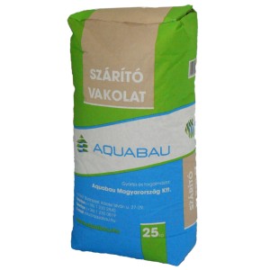 Zsák Aquabau száraz vakolat, 25 kg, beltéri és kültéri használatra.