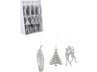 House of Seasons karácsonyfadísz 14 cm ezüst három kivitelben House of Seasons karácsonyfadísz 14 cm ezüst három kivitelben