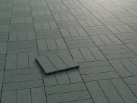 WPC moduláris járólap szürke 4 darab 30 cm x 30 cm x 2,2 cm