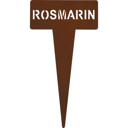 Leszúrható fűszernövény jelölőtábla rozmaring 15 cm rozsdabarna