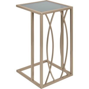 Blush Bordeaux arany színű, üveglapos, szögletes asztal, 54x30x30 cm.