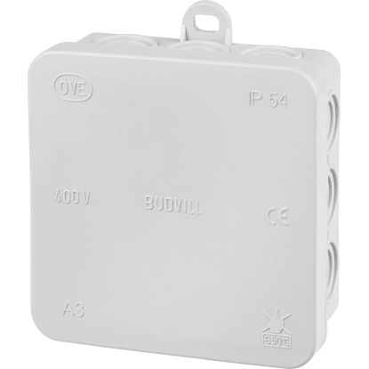 Falon kívüli elosztódoboz 85 mm x 85 mm szürke IP54