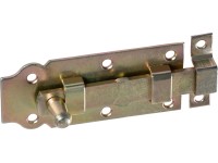 Gombos ajtóretesz sárga horganyzott 100 mm x 44 mm