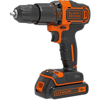 Black + Decker akkus ütvefúró-csavarbeh. 18 V 1,5 Ah-s akkumulátorokkal