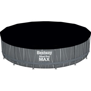 Bestway Steel Pro MAX acélvázas medence, Ø 457 cm, takaróval. Komplett szett a kerti fürdőzéshez.