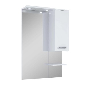 Maximus Eve 70 cm tükör LED-del, szekrénnyel és polccal, fehér.