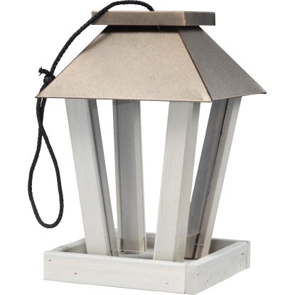 Madárház rézszínű fém tolótetős szürke fenyő