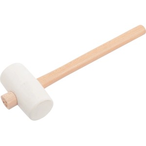 LUX Comfort kalapács, 54 mm, fehér gumi fejjel és kőrisfa nyéllel.