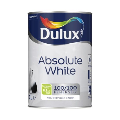 Dulux Absolute White fehér beltéri falfesték 1 l