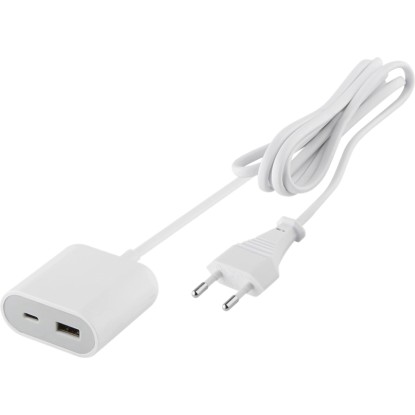 USB-A és USB-C töltő 1,5 m-es kábellel 17,5 W eurodugasszal
