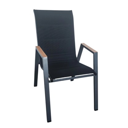 Greemotion Malta acél kerti szék 54 cm x 74 cm x 91 cm fekete-antracit