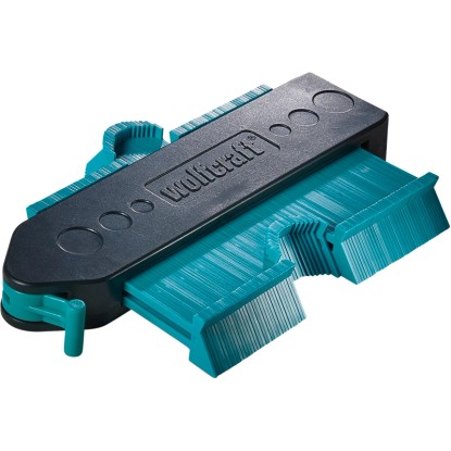 wolfcraft kontúrmérő laminált és design padlóhoz, kék/fekete. Eszköz a kontúrok átviteléhez.