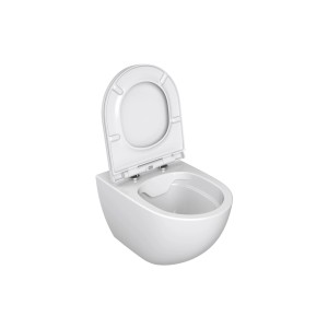 Fehér fali WC szett nyitott fedéllel.