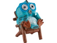 Napelemes LED-es pihenő madár kék 8 cm x 11 cm x 15 cm