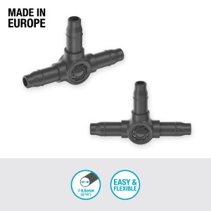 Gardena 4,6 mm-es T-idomok (10 db) elosztócsövek elágazásához a Micro-Drip-System rendszerben.