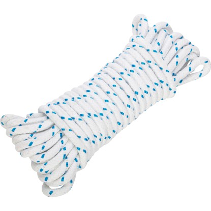 Ejtőernyőzsinór poliészter fehér-kék 12 mm átmérő