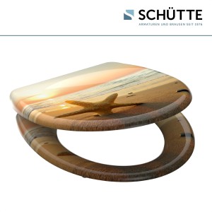 Schütte Sea Star WC ülőke tengerparti mintával, duroplaszt, lassú záródás és gyors kioldás.