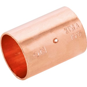 Réz forrasztóhüvely, Ø 15 mm, rézcsövek összekötéséhez.