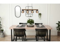 Globo függőlámpa 4 izzós fekete matt- füstszínű 850 mm x 150 mm x 1200 mm