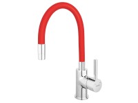 Zumba Álló mosogató csaptelep flexibilis kifolyócsővel piros