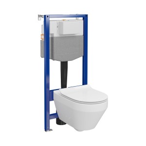 t.b.t. WC előfalas szerelőelem fehér kerámia WC-vel.