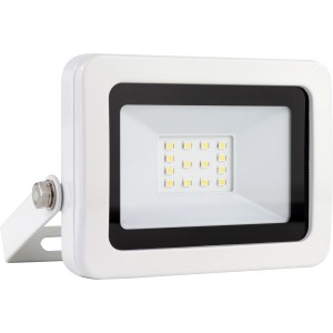 Fehér REV Ritter LED reflektor Flare, 10 W, 900 lm, 6500 K, IP65, kültéri használatra.