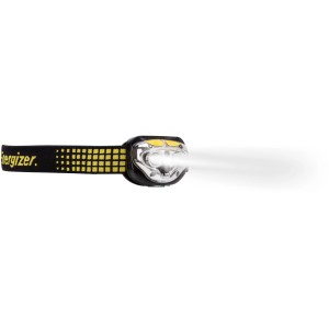 Energizer Vision Ultra fejlámpa fekete fejpánttal és erős fénysugárral.