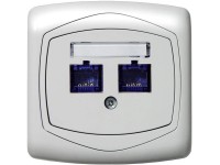 Mentavill aljzat Ton 2-es RJ45 fehér