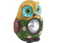 OBI Orune LED-es napelemes lámpa, zöld-sárga bagoly