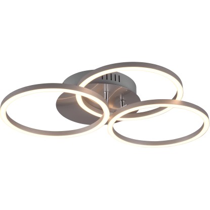 Trio Circle LED mennyezeti lámpa 27 W nikkel matt