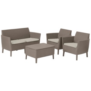 Keter 253221 Salemo műrattan kerti bútor szett - cappuccino-homok