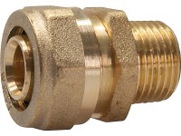 Szorítógyűrűs toldó 16 mm x 21 mm (R 1/2) sárgaréz Szorítógyűrűs toldó 16 mm x 21 mm (R 1/2) sárgaréz