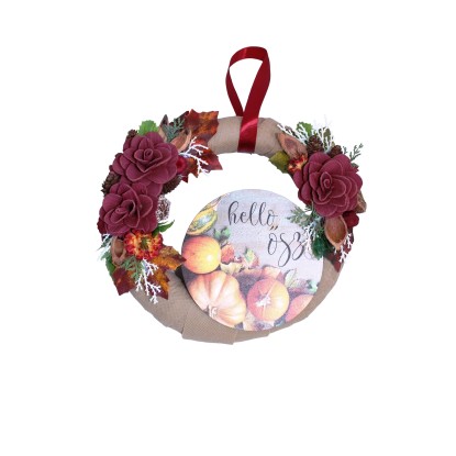 Felakasztható őszi ajtódísz 25 cm feliratos