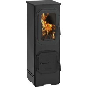 Wamsler acél kályha, 5 kW, üvegablakkal és fatüzeléssel.