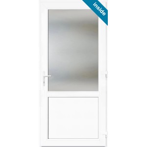 K 100-88 műanyag mellékbejárati ajtó fehér 88 cm x 198 cm jobbos kivitel kilincs