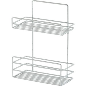 Króm Fregate drótkosár 2 polccal, 360x260x130 mm, falra szerelhető fürdőszobába vagy zuhanyzóba.