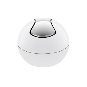 Fehér Spirella Bowl kozmetikai kuka gömb alakú, billenő fedéllel, műanyag.