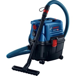 Bosch Professional GAS 15 PS nedves-száraz porszívó, kék és fekete.