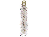 Fóliagirland csillagokkal 200 cm fehér/színes