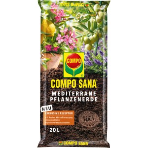 Compo Sana Mediterrán virágföld, 20 literes zsák mediterrán növényekhez.