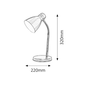 Rábalux Patric asztali lámpa 32 cm fehér - króm