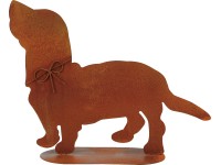 Dekorációs figura kutya álló fémből 37 cm x 12 cm x 28,5 cm rozsdaszínű