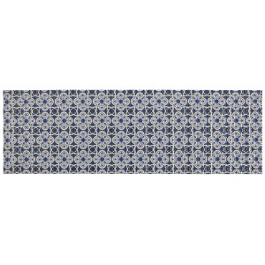Wenko Murcia fürdőszobaszőnyeg, többszínű, 65x200cm, kék-fehér ornamentális mintával.