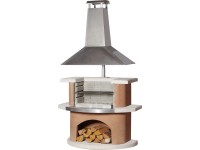 Buschbeck Kampen grillezőkemence terrakotta-fehér nemesacél tetővel